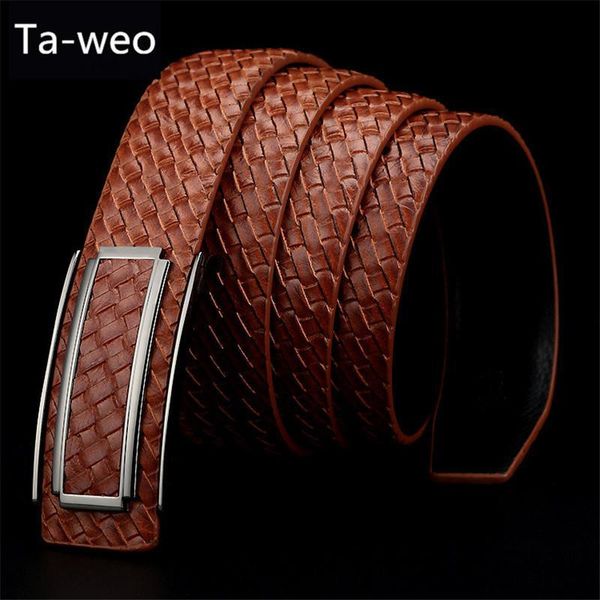 fashion men genuine leather belts, woven striped cowhide waistband designer belts men smooth buckle strap t200511, Black;brown
fashion men genuine leather belts, woven striped cowhide waistband designer belts men smooth buckle strap t200511, Black;brown