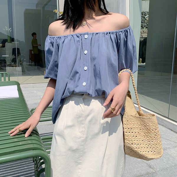 2020 summer new sweet two-wear one-line collar bubble sleeve women's design sense niche shirt shirt elegant top, White
2020 summer new sweet two-wear one-line collar bubble sleeve women's design sense niche shirt shirt elegant top, White