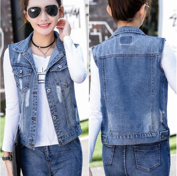 main push hole denim coat sleeveless short coat large size vest vest for women, Black;white
main push hole denim coat sleeveless short coat large size vest vest for women, Black;white