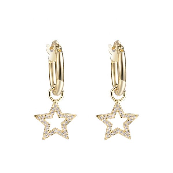 2020 earrings jewelry star huggie 925 sterling silver 18k gold drop zircon star hoop earrings for women, Golden
2020 earrings jewelry star huggie 925 sterling silver 18k gold drop zircon star hoop earrings for women, Golden