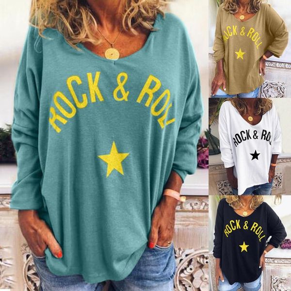 38#women's fashion casual v-neck blouse letter printed long sleeve plus size shirts harajuku elegant loose pullover tee, White
38#women's fashion casual v-neck blouse letter printed long sleeve plus size shirts harajuku elegant loose pullover tee, White