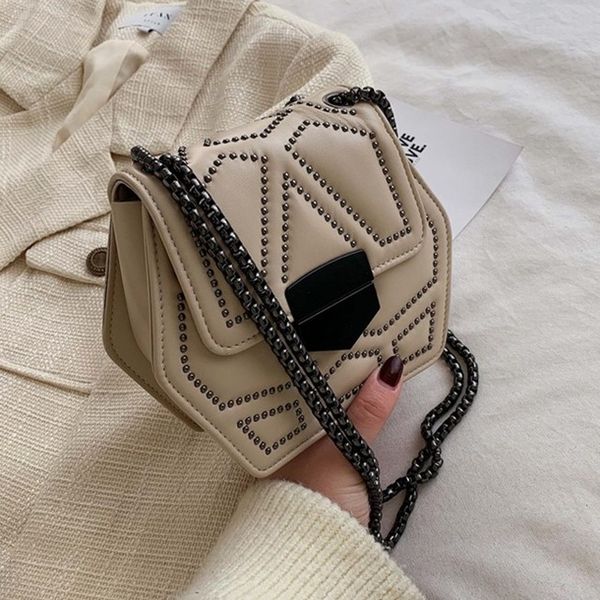 new rivets chain hexagon women shoulder crossbody bags 2020 fashion totes ladies messenger bags clutches female purses
new rivets chain hexagon women shoulder crossbody bags 2020 fashion totes ladies messenger bags clutches female purses