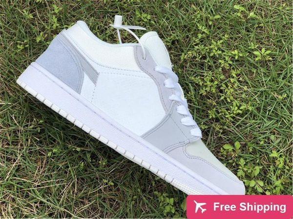 est air 1 low paris prs basketball shoes men women white sky grey football grey suede authentic quality sneakers with original box