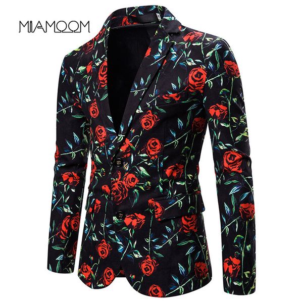 miamoom casual blazers men suits rose print suit jacket single breasted, White;black
miamoom casual blazers men suits rose print suit jacket single breasted, White;black