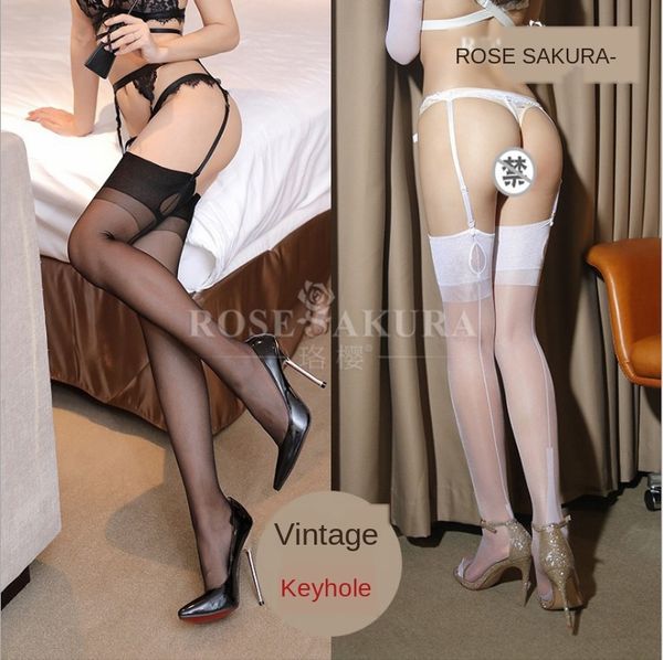 new imitation keyhole stockings rear line with heel cuban heel stockings nightclub socks, Black;white
new imitation keyhole stockings rear line with heel cuban heel stockings nightclub socks, Black;white