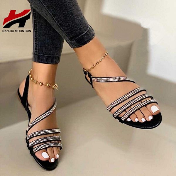 nan jiu mountain 2020 women sandals flat shoes simple sandals handmade rhinestones open beach shoes rome plus size 35-43, Black
nan jiu mountain 2020 women sandals flat shoes simple sandals handmade rhinestones open beach shoes rome plus size 35-43, Black