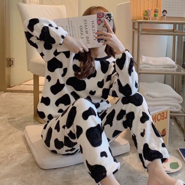 fashion stylish women designer sleepwear winter warm round neck printed long-sleeved pajamas cute cartoon girl suit classic home service, White
fashion stylish women designer sleepwear winter warm round neck printed long-sleeved pajamas cute cartoon girl suit classic home service, White