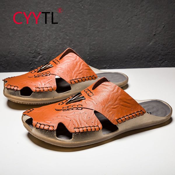 cyytl 2020 new summer leather sandals slipper men slip on casual flip flops genuine leather sandals breathable travel shoes, Black
cyytl 2020 new summer leather sandals slipper men slip on casual flip flops genuine leather sandals breathable travel shoes, Black