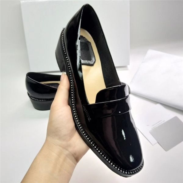 women shoes genuine leather patent simple style low heel female shoe casual solid color elegant, Black
women shoes genuine leather patent simple style low heel female shoe casual solid color elegant, Black