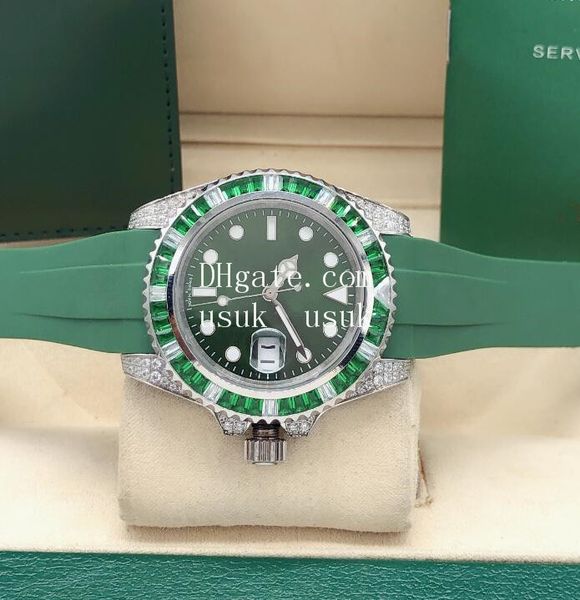 2 style gm/t ii 18k white gold full diamond 40mm rubber bracelet 116759 3atm waterproof automatic fashion men's watches wristwatches, Slivery;brown
2 style gm/t ii 18k white gold full diamond 40mm rubber bracelet 116759 3atm waterproof automatic fashion men's watches wristwatches, Slivery;brown