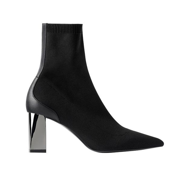 metal heels sock boots women back leather patchwork knitting boots female elastic weave botines big size 539, Black
metal heels sock boots women back leather patchwork knitting boots female elastic weave botines big size 539, Black