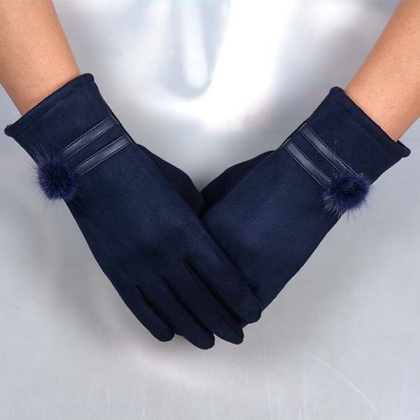 warm fur ball warm gloves fur ball gloves, Blue;gray