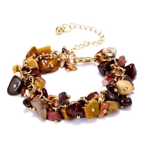 10 pcs ethnic style gold plated irregular shape tiger eye stone link chain bracelet green turquoise jewelr, Black
10 pcs ethnic style gold plated irregular shape tiger eye stone link chain bracelet green turquoise jewelr, Black