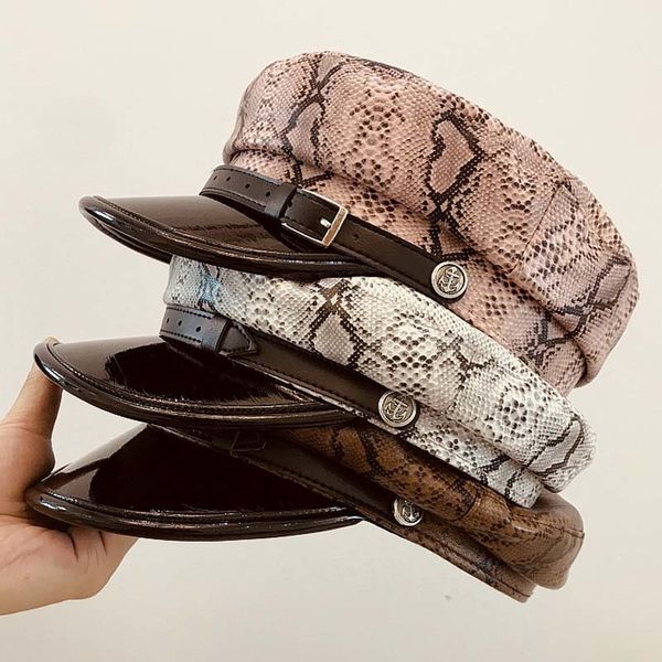 new fashion printed autumn winter hat pu leather military cap belt trim newsboy women flat cap gatsby ivy beret cabbie cap t200715, Blue;gray
new fashion printed autumn winter hat pu leather military cap belt trim newsboy women flat cap gatsby ivy beret cabbie cap t200715, Blue;gray