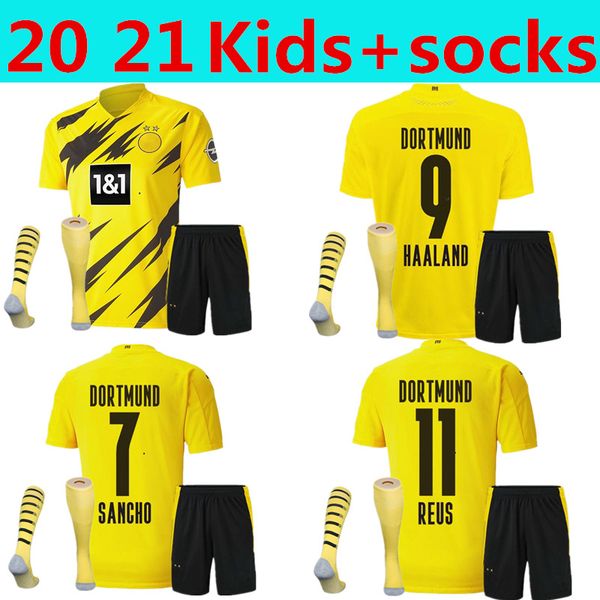 kids kit +socks yellow soccer jersey 9 haaland home 20 21 #7 sancho #11 reus child dortmund football shirt customized with shorts, Black
kids kit +socks yellow soccer jersey 9 haaland home 20 21 #7 sancho #11 reus child dortmund football shirt customized with shorts, Black