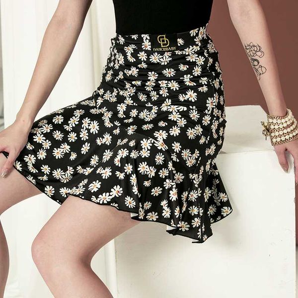 new latin dance practice clothes high-quality female slim printed skirt modern national standard rumba dance wear dwy4124, Black;red
new latin dance practice clothes high-quality female slim printed skirt modern national standard rumba dance wear dwy4124, Black;red