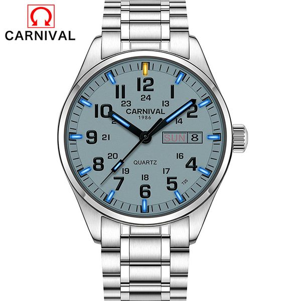 relogio masculino carnival week date quartz wrist watch men waterproof tritium t25 luminous clock reloj hombre 2020, Slivery;brown
relogio masculino carnival week date quartz wrist watch men waterproof tritium t25 luminous clock reloj hombre 2020, Slivery;brown