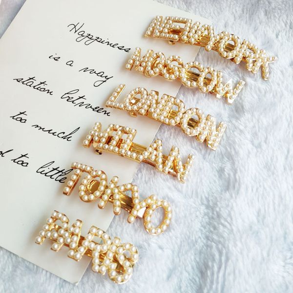 city letter hairpin pearl hair clip hair pins for women spring clip banana accessories head jewelry wholesale, Golden;silver
city letter hairpin pearl hair clip hair pins for women spring clip banana accessories head jewelry wholesale, Golden;silver