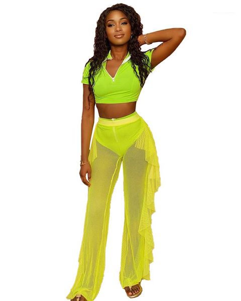 pants womens designer tracksuits candy color 2pcs suits short sleeve crop sheer mesh ruffle, Gray
pants womens designer tracksuits candy color 2pcs suits short sleeve crop sheer mesh ruffle, Gray