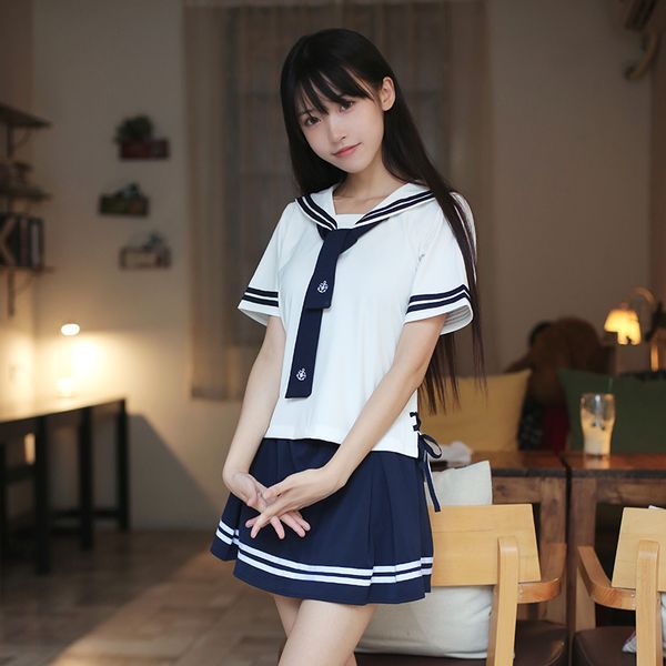 new 2020 japanese school uniform girls korean uniform school wear summer white navy shirt +skirt clothing 2 colors 4 style
new 2020 japanese school uniform girls korean uniform school wear summer white navy shirt +skirt clothing 2 colors 4 style