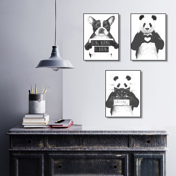 funny black white animals poster nordic cartoon canvas painting wall art cute panda boston terrier pictures modern home decor
funny black white animals poster nordic cartoon canvas painting wall art cute panda boston terrier pictures modern home decor