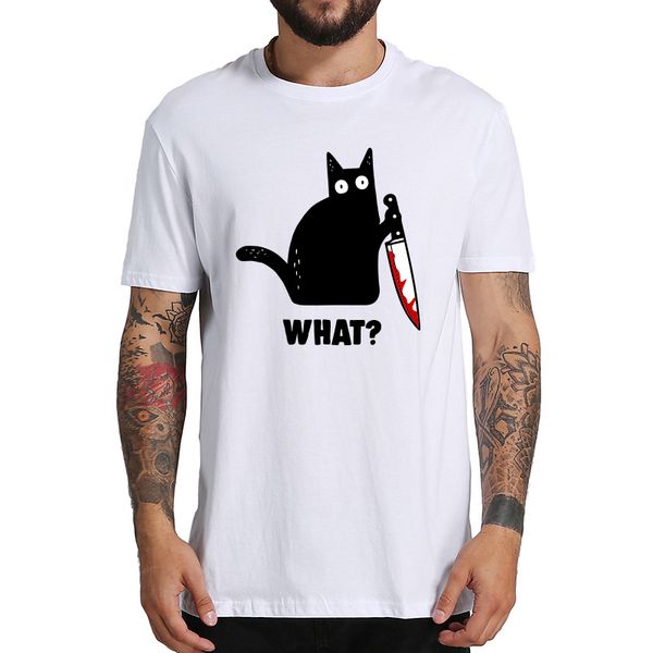 100% cotton t shirt cat what t shirt murderous cat with knife funny halloween tshirt crewneck soft eu size, White;black
100% cotton t shirt cat what t shirt murderous cat with knife funny halloween tshirt crewneck soft eu size, White;black