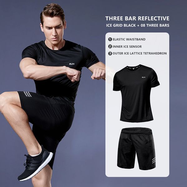 2 pcs/set men's tracksuit gym fitness ropa deportiva sports suit clothes running jogging sportswear exercise workout set, Black;blue
2 pcs/set men's tracksuit gym fitness ropa deportiva sports suit clothes running jogging sportswear exercise workout set, Black;blue