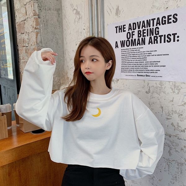 2020 autumn new korean style loose t-shirt sweater thin english letter t-shirt all-match short sweater women's fashion, Black
2020 autumn new korean style loose t-shirt sweater thin english letter t-shirt all-match short sweater women's fashion, Black