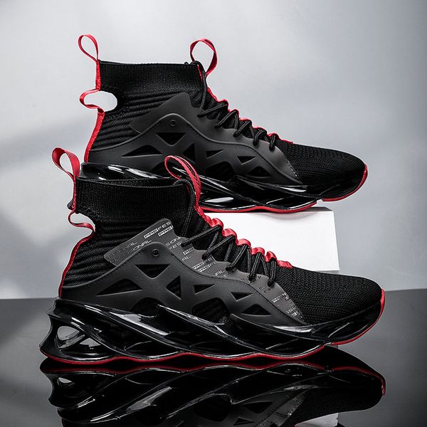 high running shoes for men breathable blade sneakers antiskid damping outsole athletic sport shoes training run zapatillas, Black
high running shoes for men breathable blade sneakers antiskid damping outsole athletic sport shoes training run zapatillas, Black