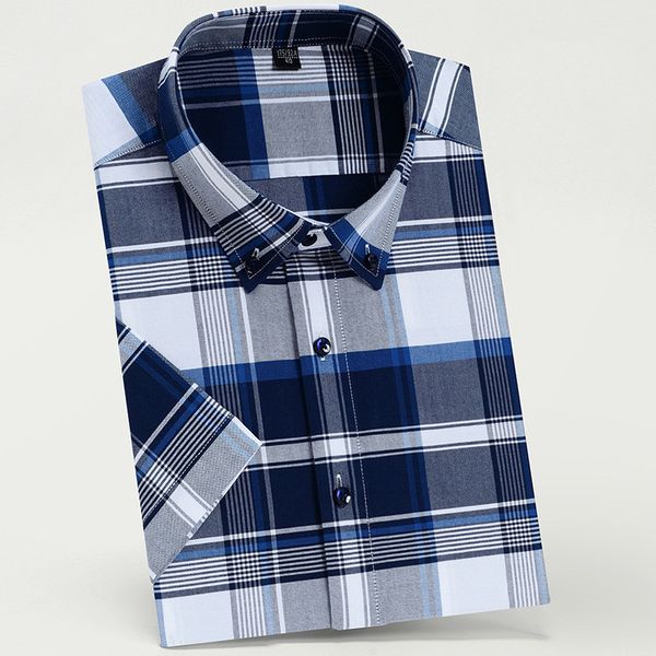 men's casual shirts summer british style contrast plaid checkered short sleeve shirt 100% cotton standard-fit gingham for men, White;black
men's casual shirts summer british style contrast plaid checkered short sleeve shirt 100% cotton standard-fit gingham for men, White;black