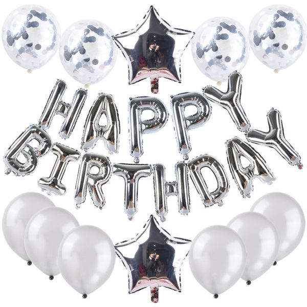 new design 25pcs rose gold birthday letter star sequins latex balloon set birthday party decoration supplies
new design 25pcs rose gold birthday letter star sequins latex balloon set birthday party decoration supplies