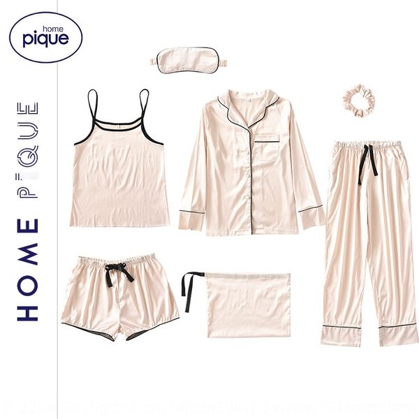 new imitation silk home clothes set pajamas female summer korean style simple fashionseven-piece silk soft home clothes set, Blue;red
new imitation silk home clothes set pajamas female summer korean style simple fashionseven-piece silk soft home clothes set, Blue;red