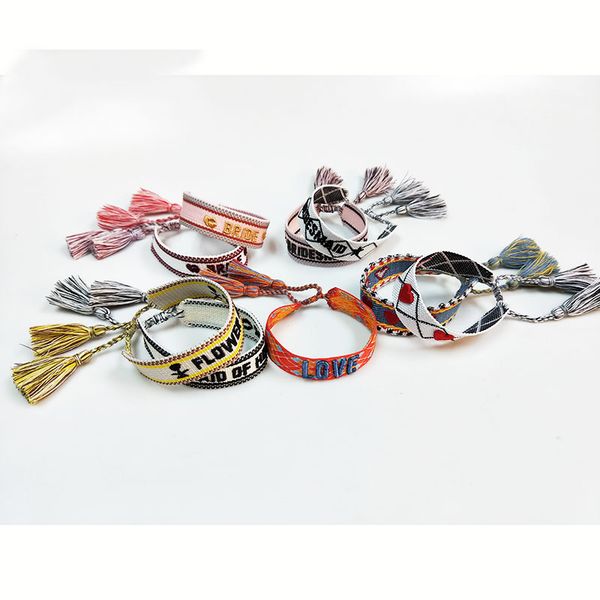 brand fabric bracelet cotton letter embroidery tassel lace-up bracelet woven bangle femme bridal wedding jewelry gifts, Golden;silver
brand fabric bracelet cotton letter embroidery tassel lace-up bracelet woven bangle femme bridal wedding jewelry gifts, Golden;silver