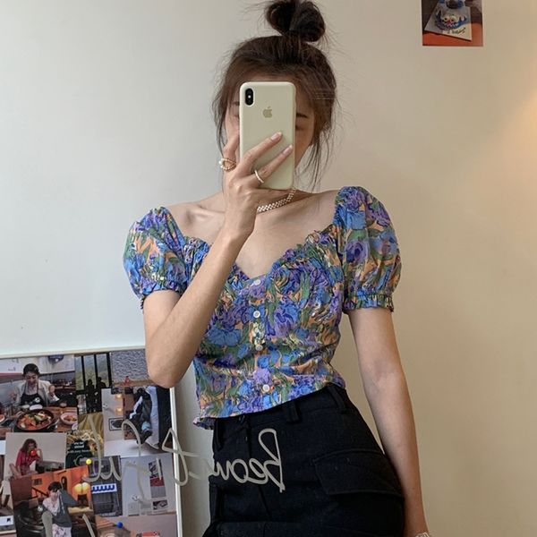 2020 korean dongdaemun summer new oil painting coat oil painting jacket bubble sleeve shirt women's slim fit top, White
2020 korean dongdaemun summer new oil painting coat oil painting jacket bubble sleeve shirt women's slim fit top, White