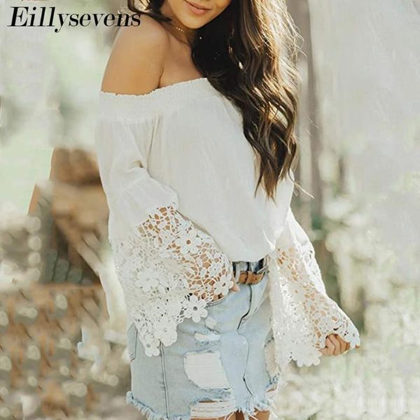 women's blouses & shirts off shoulder white lace tunic hollow out flare sleeve blouse shirt women chic summer beach 2021 elegant p
women's blouses & shirts off shoulder white lace tunic hollow out flare sleeve blouse shirt women chic summer beach 2021 elegant p