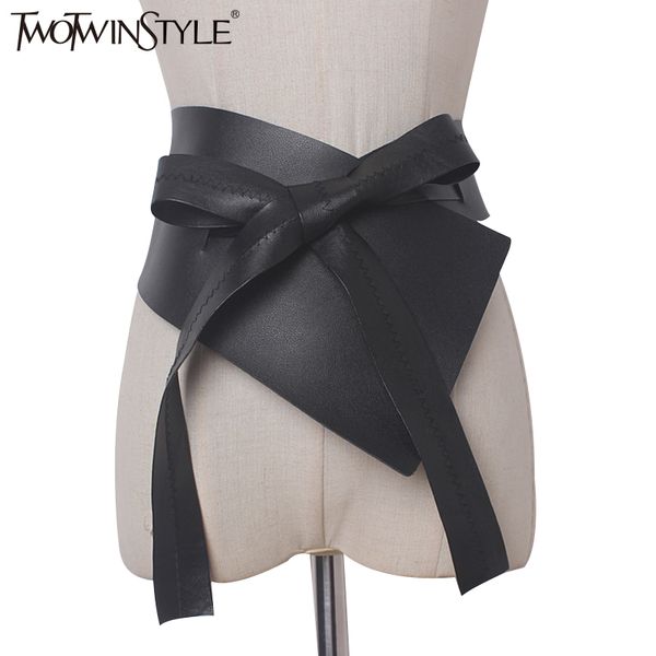 twotwinstyle 2020 irregular lace up bow female belts made of genuine pu leather black women belt clothing accessories fashion cx200722, Black;brown
twotwinstyle 2020 irregular lace up bow female belts made of genuine pu leather black women belt clothing accessories fashion cx200722, Black;brown