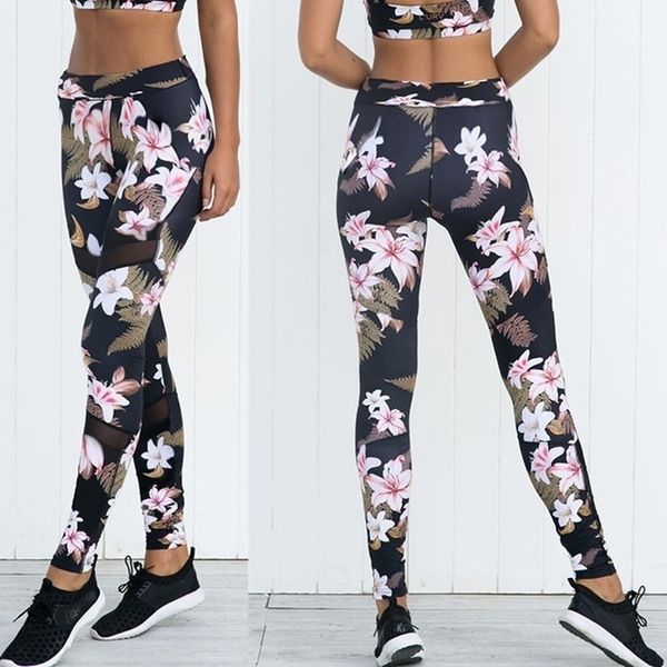 new high fashion womens flower printed mesh splicing legging sports not suit drop shipping good quality, Black
new high fashion womens flower printed mesh splicing legging sports not suit drop shipping good quality, Black
