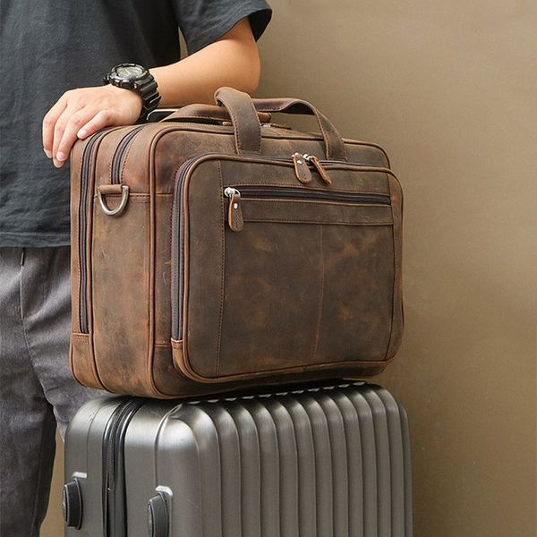 luufan vintage leather men briefcase bag crazy horse leather 15.6 inch pc business handbag suitcase natural cowhide laptote
luufan vintage leather men briefcase bag crazy horse leather 15.6 inch pc business handbag suitcase natural cowhide laptote