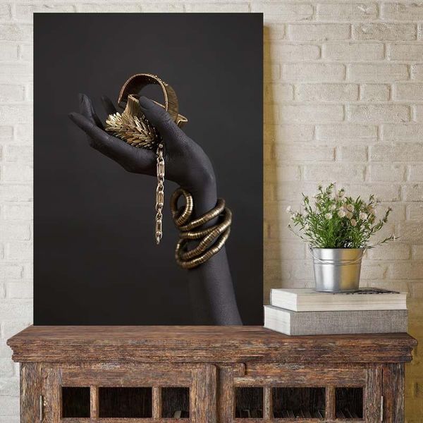 black and gold hand bracelet modern abstract oil painting on canvas african art woman posters and prints wall art picture home decorations
black and gold hand bracelet modern abstract oil painting on canvas african art woman posters and prints wall art picture home decorations
