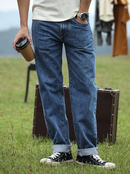 men's jeans men's leggings loose wide leg casual washed red ear denim jeans micro leggings high quality, Blue
men's jeans men's leggings loose wide leg casual washed red ear denim jeans micro leggings high quality, Blue