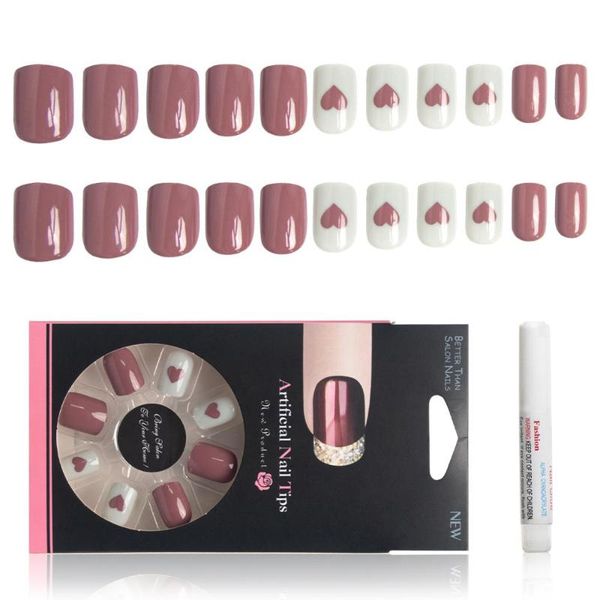 false nails reusable nail tips mix color 24 pcs/box artificial fake heart-shaped acrylic press on with glue, Red;gold
false nails reusable nail tips mix color 24 pcs/box artificial fake heart-shaped acrylic press on with glue, Red;gold