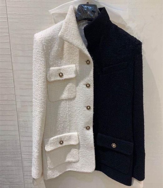 2020 autumn winter women's black/white tweed coat chic elegant wool tweed jackets c081
2020 autumn winter women's black/white tweed coat chic elegant wool tweed jackets c081