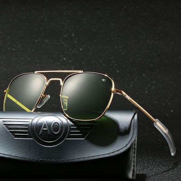 with case aviation ao sunglasses men designer sun glasses for male american army optical glass lens carton, White;black
with case aviation ao sunglasses men designer sun glasses for male american army optical glass lens carton, White;black