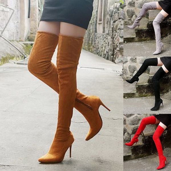 women's boots plus large big size 35-43 over the knee boots female thin high heel party elastic botas de mujer 2020, Black
women's boots plus large big size 35-43 over the knee boots female thin high heel party elastic botas de mujer 2020, Black