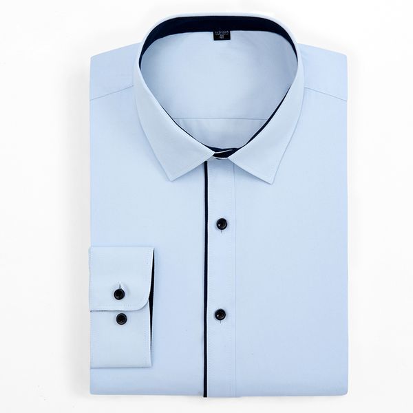 men's long sleeve solid twill basic dress shirts button closure with black piping standard-fit casual blouse work office shirt, White;black
men's long sleeve solid twill basic dress shirts button closure with black piping standard-fit casual blouse work office shirt, White;black