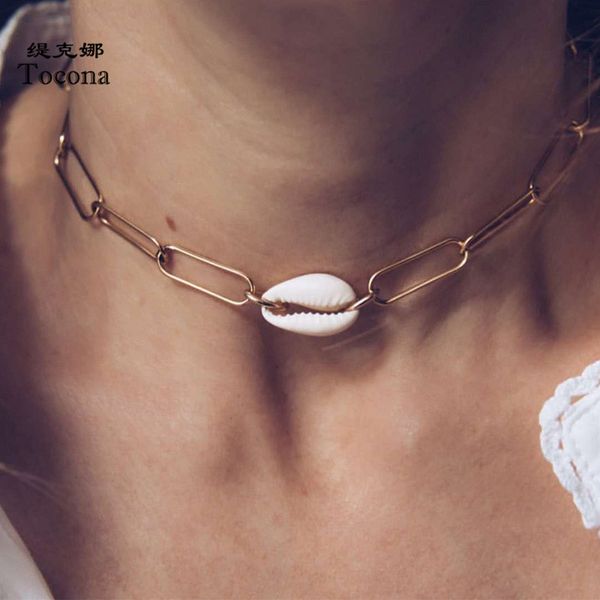 bohemia summer beach shell chain choker necklace for women charm gold color hollow sea minimalis jewelry wholesale 8079, Silver
bohemia summer beach shell chain choker necklace for women charm gold color hollow sea minimalis jewelry wholesale 8079, Silver
