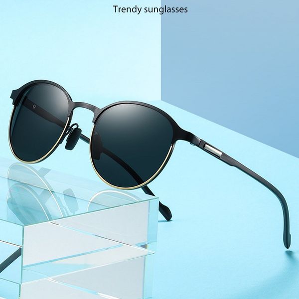 men round polarized sunglasses men women vintage rays brand designer semi-rimless driving sun glasses uv400 protection, White;black
men round polarized sunglasses men women vintage rays brand designer semi-rimless driving sun glasses uv400 protection, White;black