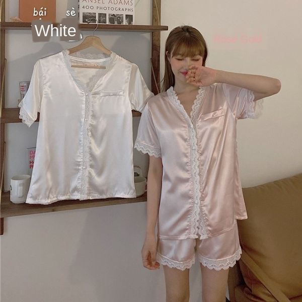 women's 2020 new korean style home clothes shorts foreign style lace short sleeve + shorts home clothes two-piece suit, Blue;red
women's 2020 new korean style home clothes shorts foreign style lace short sleeve + shorts home clothes two-piece suit, Blue;red