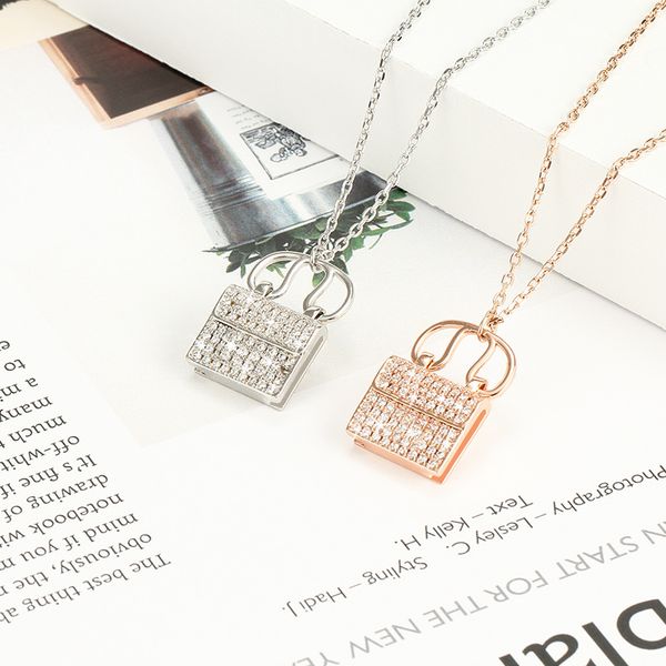 new fashion h letter bag necklace jewelry women pendant jewelry full diamond silver rose gold love necklace gift with velvet bag
new fashion h letter bag necklace jewelry women pendant jewelry full diamond silver rose gold love necklace gift with velvet bag