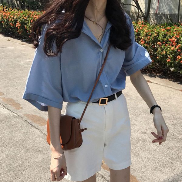 shirts women simple all-match solid color daily causal womens trendy loose korean style summer elegant short sleeve, White
shirts women simple all-match solid color daily causal womens trendy loose korean style summer elegant short sleeve, White